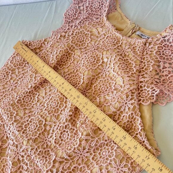 Minuet Lace Rose Gold Dress Cap Sleeves Dress Size Large - Picture 13 of 15